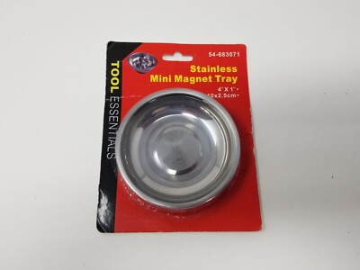 Tool Essentials 4'' x 1''  Mini Magnet Magnetic Parts Tray Stainless Steel Bowl