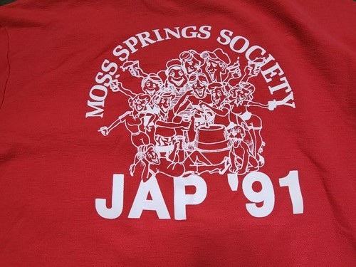 Vintage Mens XL Moss Springs Society Pocket Polo Shirt JAP 91