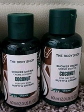The Body Shop Coconut Shower Cream Body Wash Travel Size, 2 oz each, 2 Pack NEW 