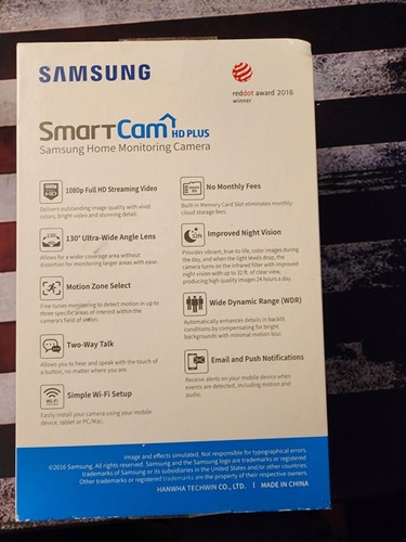 Cámara inteligente de seguridad IP inalámbrica Samsung SNH-C6417BN, MicroSD, 1080p WiFi, HD + - Imagen 2 de 11