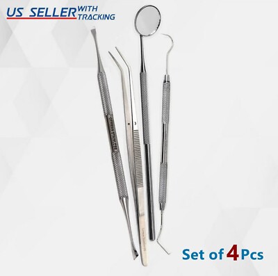DENTAL DOG PETS TEETH CLEANING SET DENTIST SCRAPER TOOTH PICK ORAL CARE KIT 4 PC