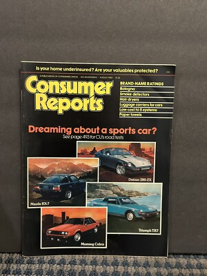 #ad 1980 August Consumer Reports Magazine Dreaming About A Sports Car? MH610 $16.49