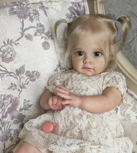 60cm Maggie Handmade Reborn Toddler Doll Soft Vinyl Silicone Hand-rooted Hair - Picture 9 of 11