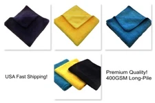 Case 72 400GSM 16x16 Microfiber Cleaning/Detailing Towels, Long-Pile PREMIUM