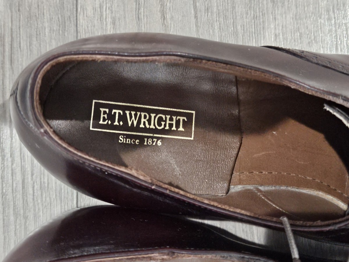 靴 80s E.T. Wright Black straight tip ET Wright Shoes Mens 10 Oxford Dress Leather Formal Classic