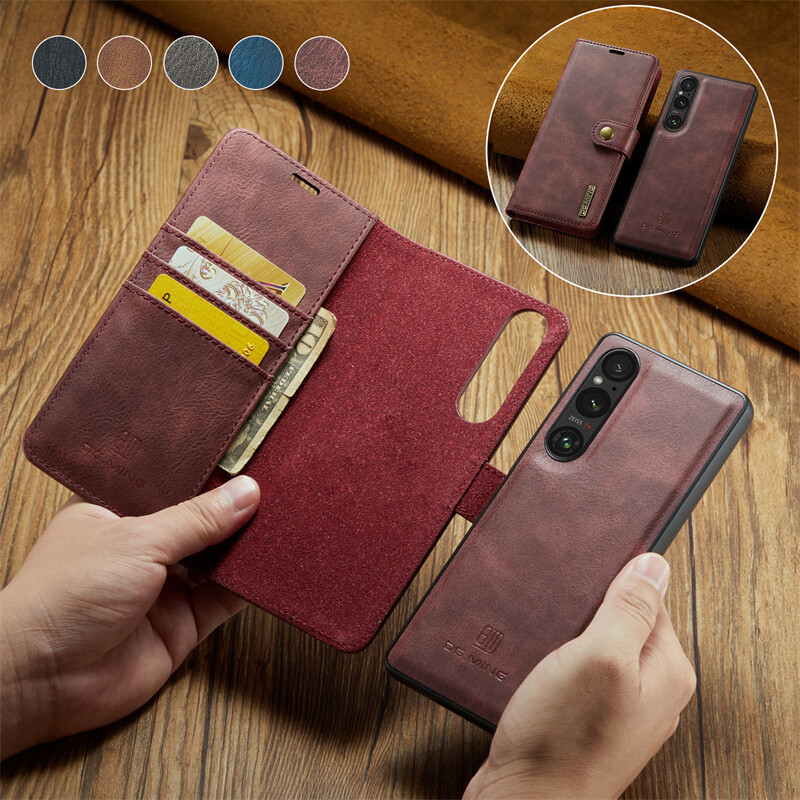Bravoday Cover per Sony Xperia 10 / Sony Xperia 10, Flip Custodia in Pelle PU con Slot per Schede, Portafoglio Custodia per Sony Xperia 10 / Sony Xperia 10, Marrone
