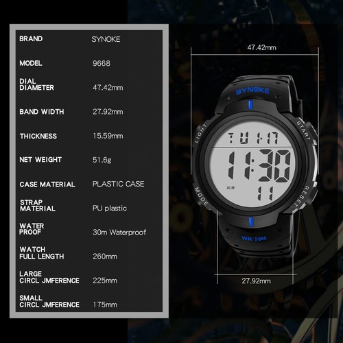 Reloj Pulsera Militar Hombre Digital Deportivo Pantalla LED Grande Fácil de Leer Regalo - Imagen 10 de 20