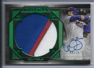 2022 TOPPS FIVE STAR WILLSON CONTRERAS JERSEY AUTO SIGNED #D/15 CHICAGO CUBS