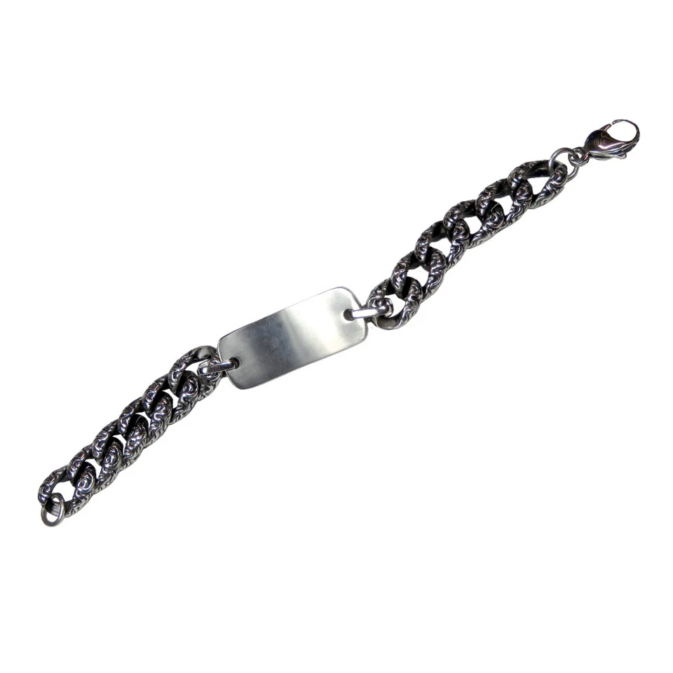 Pulseira masculina de aço inoxidável envelhecida - Imagem 4 de 4