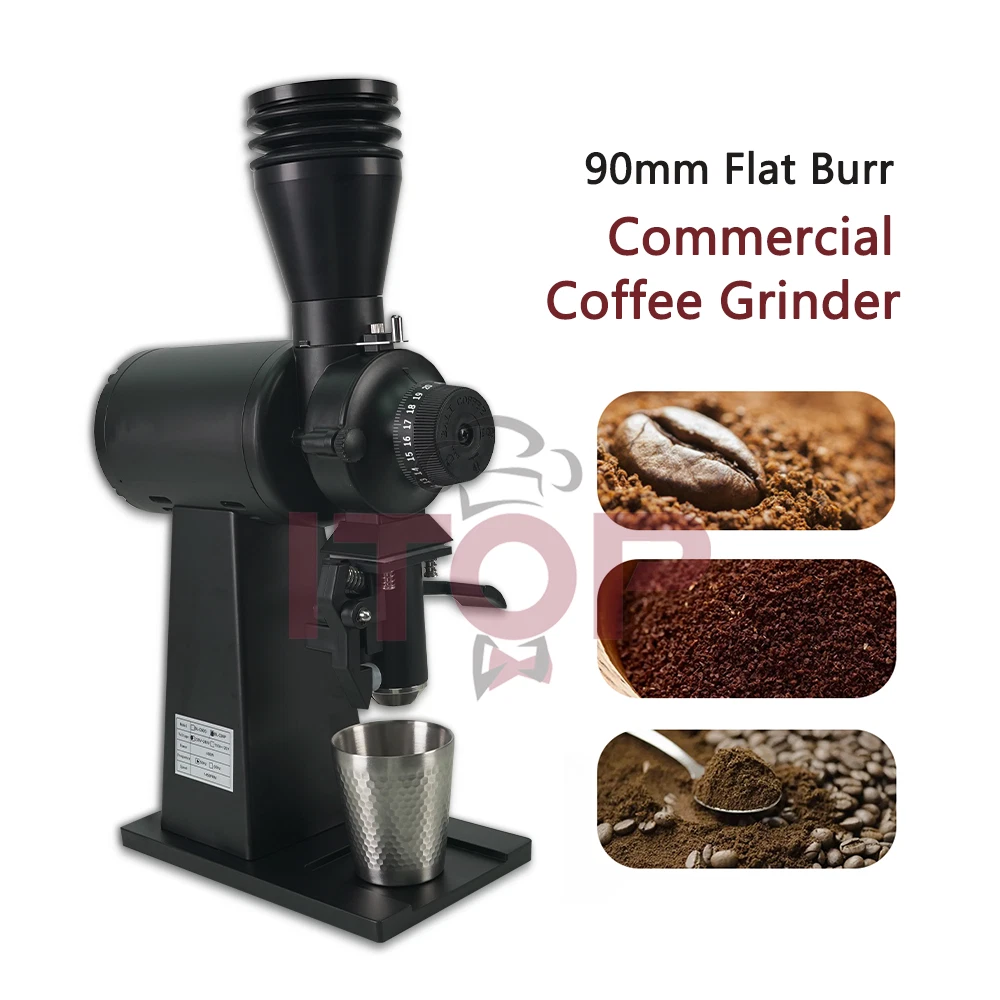 Electric Coffee Grinder Bean Mill W/ Titanium Burr 90mm Flat Burr