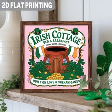 Patricks Day Lucky Irish Decor Wooden Plaque Irish Cottage Bed Breakfast Art St