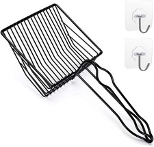 Metal Cat Litter Scoop, Fast Kitty Box Pooper Scooper with 13 6 3.5", Black