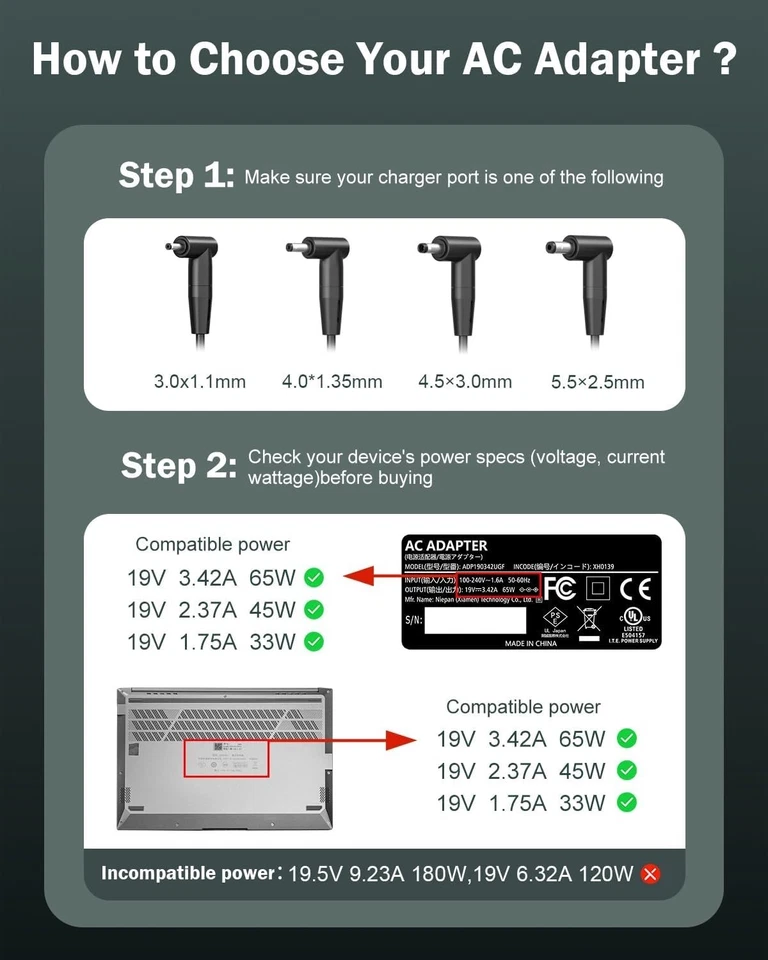 Cargador de portátil 65W certificado para Asus - Compatible con Vivobook y Zenbook Foto 4 de 4