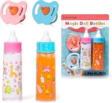 Dolls Accessories Doll Feeding Set Includes 1 Milk, 1 Juice Bottle with Pacifier