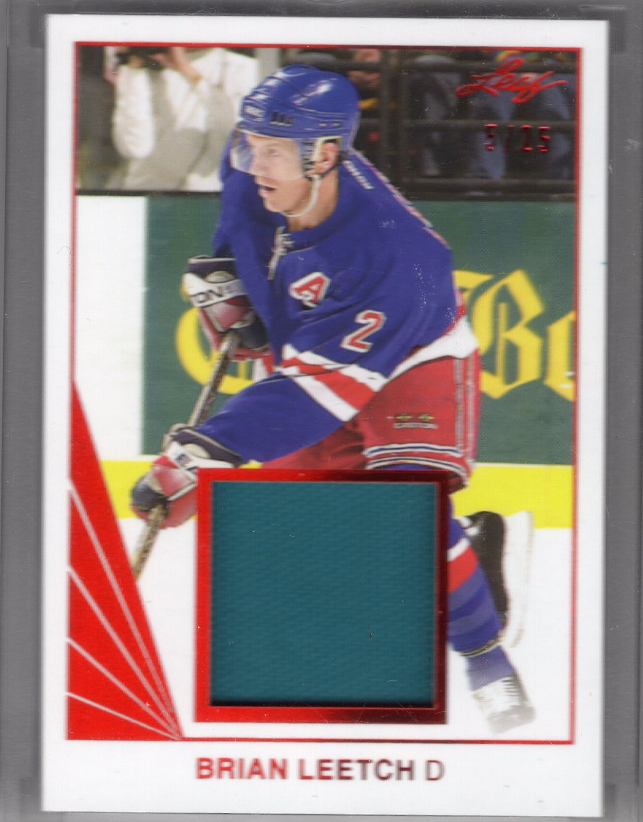 Brian Leetch Memorabilia BM-07 #d 5/25 2017-18 Leaf Hockey