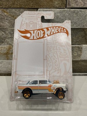 Hot Wheels 52nd Anniversary Pearl & Chrome  55 Chevy Bel Air Gasser OVP mint