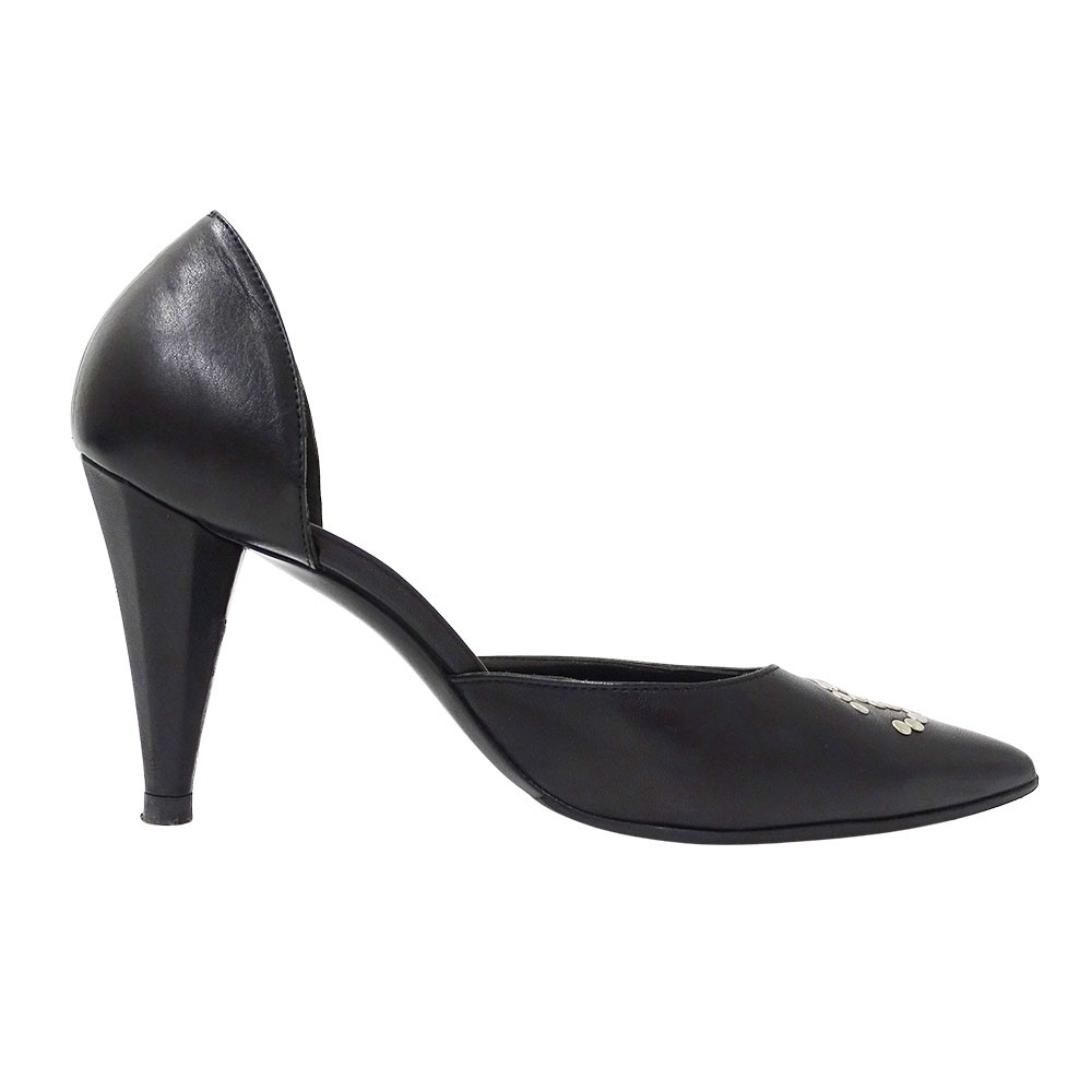 CHANEL Shoes Pumps Heel Cocomark EU 36 US 6 Leather Black Authentic thumbnail 21