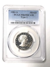 1981 S $1 T1 SBA Susan B Anthony Dollar Proof PCGS PR69DCAM