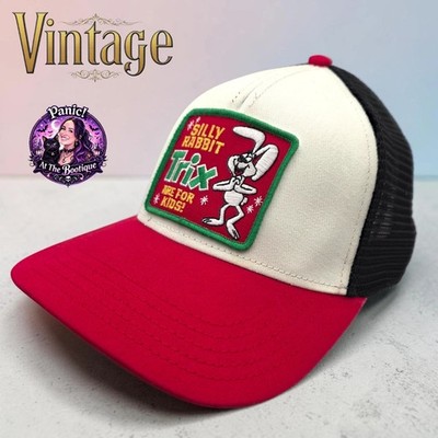 Trix Cereal Trucker Hat Snapback Cotton Red Cartoon Retro Nostalgia 90s Style