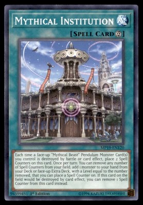 Yu Gi Oh! Mythical Institution MP19 EN120 MP19 1st Edition Regular