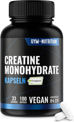 Creapure   Creatin Monohydrat Kapseln Hochdosiert - 100 Kapseln - 3000Mg Kreatin
