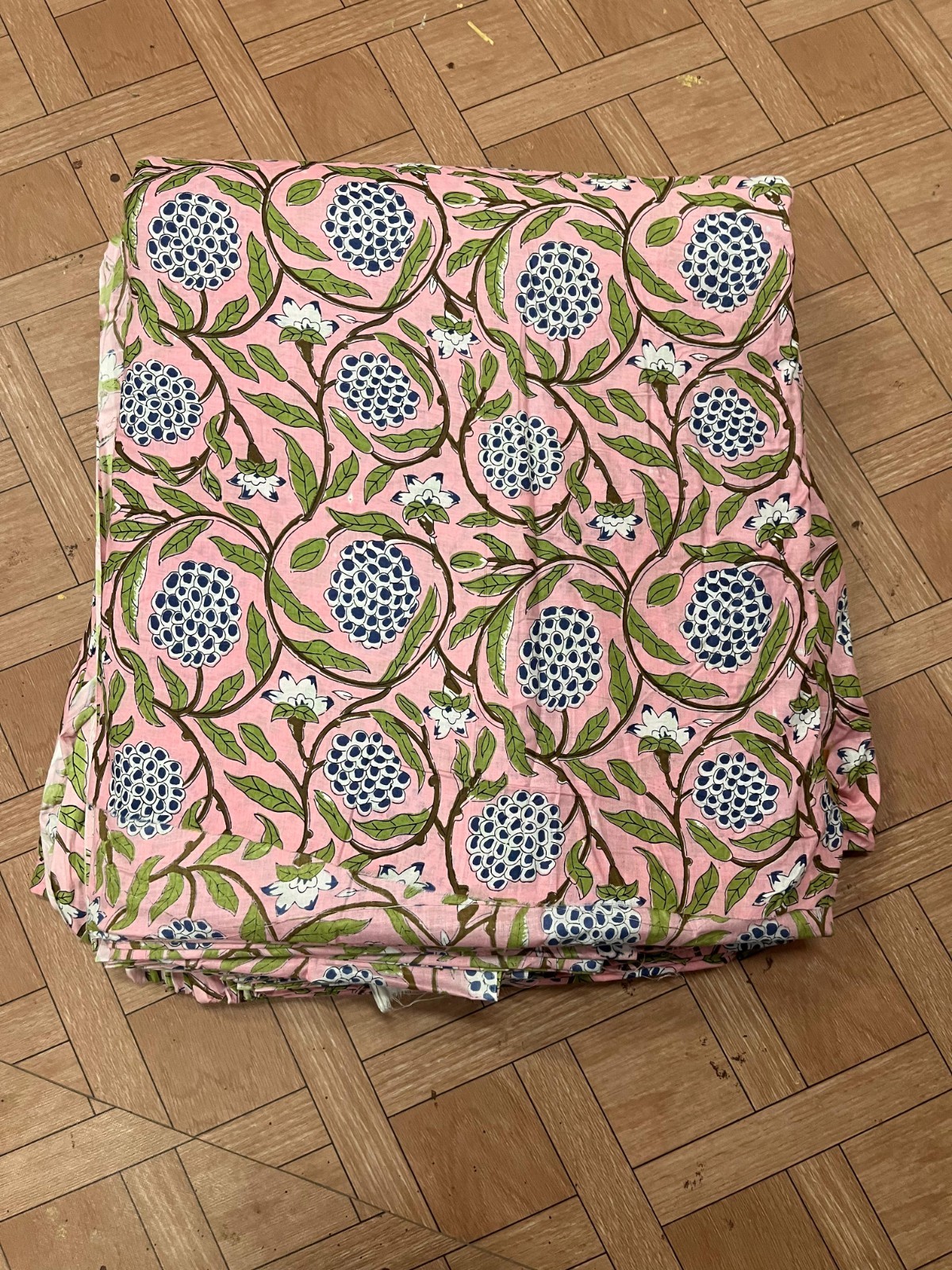 25 Yard Hand Block Print Handmade Cotton Indian Natural Sanganeri Printed Fabric