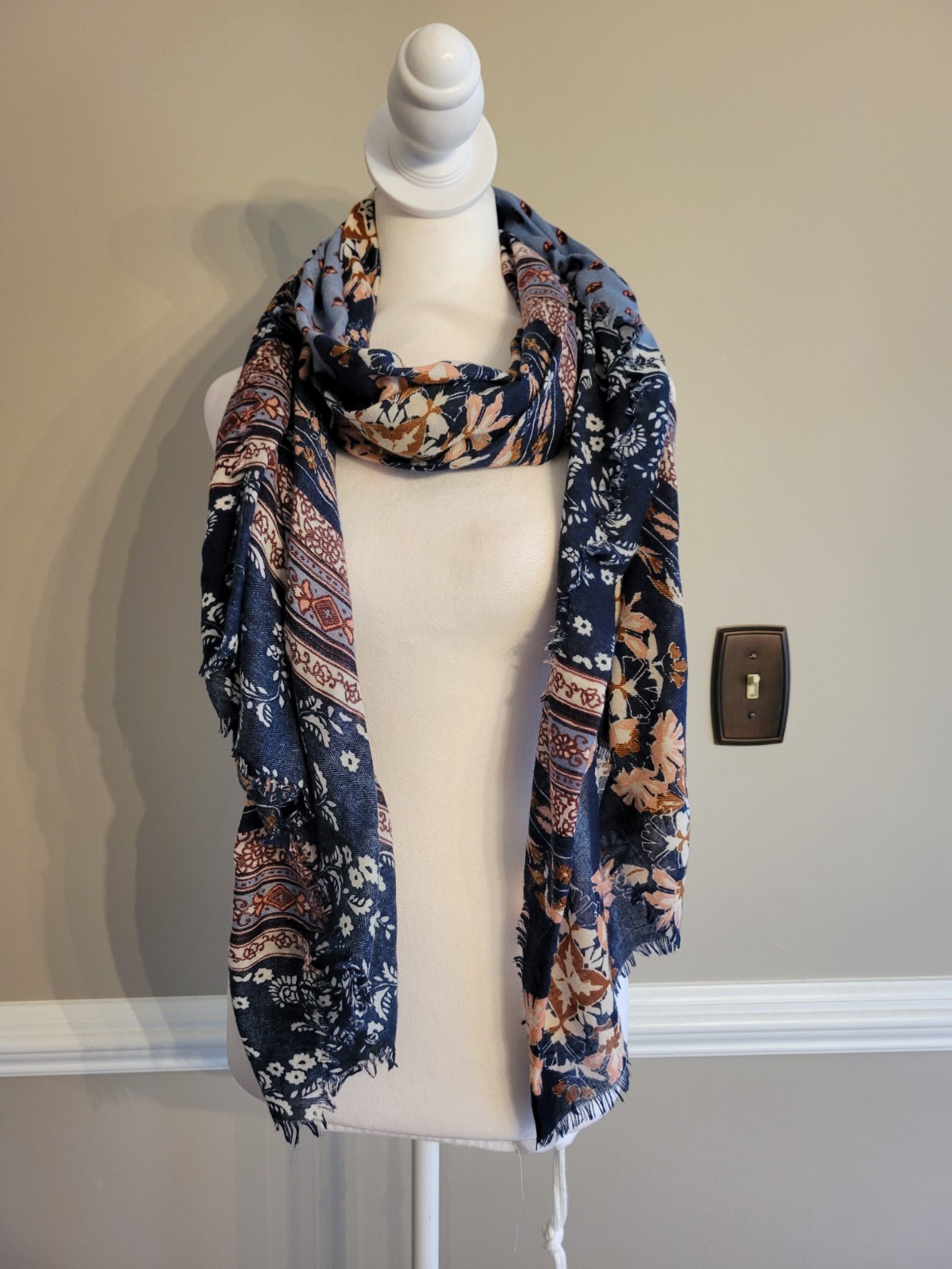 Multi Patterned Blue Oversized Rectangular Multi … - image 1