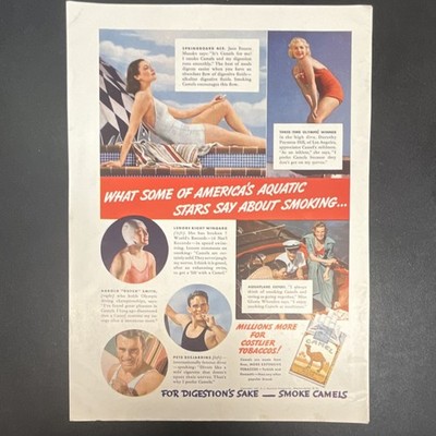 1937 Camel Cigarettes Tobacco Advertisement Cobbs  Creek Whiskey ad on Reverse. 