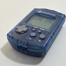 Sega Dreamcast VMU Visual Memory Unit Clear Smoke Blue Grey HKT-7000 w/Cover