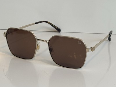 DUNHILL DU0036S 008 Squared Gold 58 mm Men's Sunglasses Tortoise Shell & Case