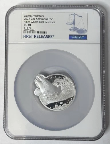2022 Solomon Islands $5 Killer Whale 2 Oz Silver Coin NGC PF70 UCAM FR #1471