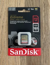 SanDisk Extreme 512GB SDXC – Up to 180MB/s – NEW & SEALED