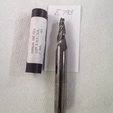 NEW USA Solid Carbide 7  TAPERED per side End Mill 3/16" Tip 1/2" SHANK E793 