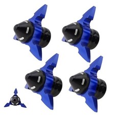 4pcs Motorcycle Frame Sliders 15 mm, Aluminum Front Fork Crash Protection Blue