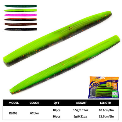 10 Stück Weichköder Würmer Aus PVC Für Bass & Forelle, 10cm