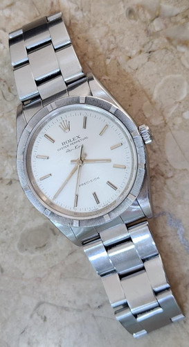 1999 Rolex Air-King 14010 Watch 34mm Silver Dial Steel Automatic