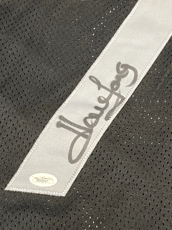 Howie Long Oakland Raiders Signed Black Pro Style STATS Jersey - JSA Authentic - Image 2 of 3