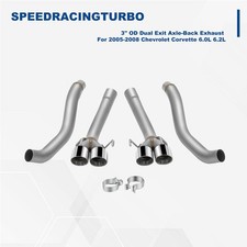 For 2005-2008 Chevrolet Corvette 6.0l 6.2l 3 Od Dual Exit Axle-back Exhaust Kit