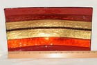 Murano Vetro Artistico Fused Art Glass Tray Dish Signed Red Gold Black — photo 2