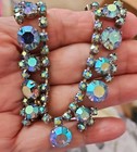 Vintage Austria Aurora Borealis  Green/Blue/Purple Rhinestone Necklace — photo 6
