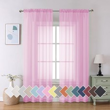 Aiyufeng Light Pink Sheer Curtains 84 40"W x 84"L Pack of 2 ,
