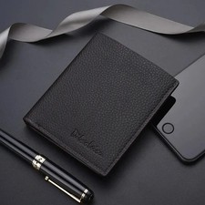 Men Short Purse Lychee Print English Casual Style Zipper