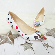 Reindee Lusion Poker pumps king queen hearts card vegas stiletto heels women's 8