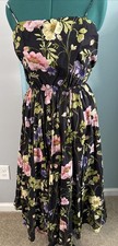 EXPRESS Floral Empire Waist Crinkle Midi Dress S/P