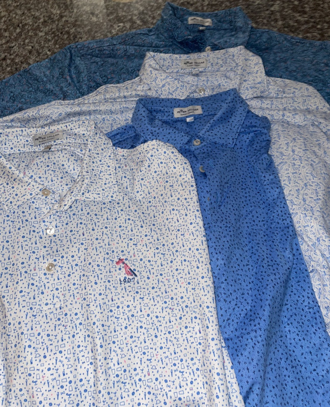 Lot Of 4 Peter Millar Performance Polo Shirts Men's Size Large