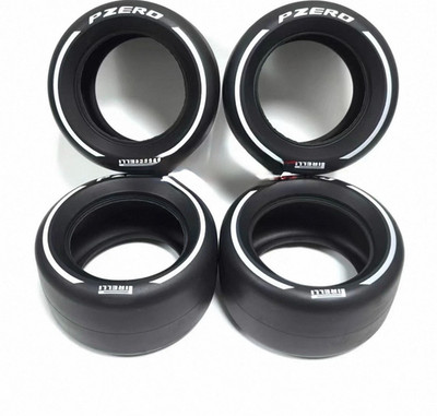 Custom Racing Tires Compatible with Many Custom   White Hards   4pcs MOC US SELL
