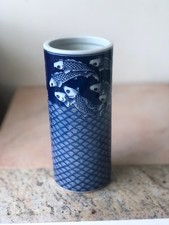 蓝色日本古董花瓶| eBay