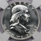 1951 50c Franklin Half Dollar - NGC PF 62 CAC