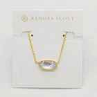 New Kendra Scott Elisa Gold Pendant Necklace In Dichroic Glass