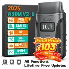 XTOOL A30M V2.0 Wireless Car Bidirectional Scan Tool OBD2 Scanner 26+ Services
